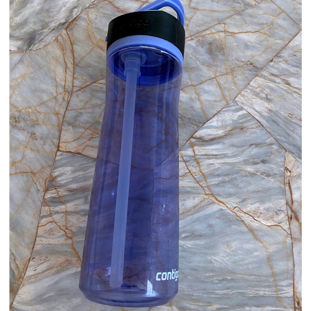 Contigo Autospout 24oz Water Bottle Purple BPA Free Plastic Straw Lid Gym Travel